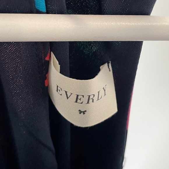 Anthropologie Everly Floral Navy Blue Mini Swing Dress - Picture 6 of 7